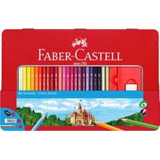 Faber-Castell - Boîte métal x48 crayons de couleur hexagonaux