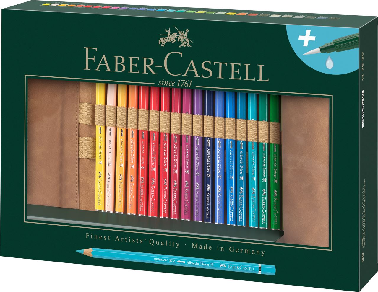Faber-Castell - Crayons aquarellable Albrecht Dürer, boîte-rouleau 31 piéces