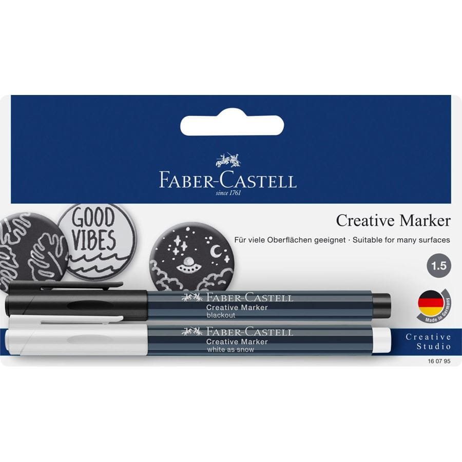 Faber-Castell - Coeur marqueurs créatifs en white as snow/blackout