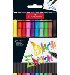 Faber-Castell - Feutres Black Edition, étui en carton de 10