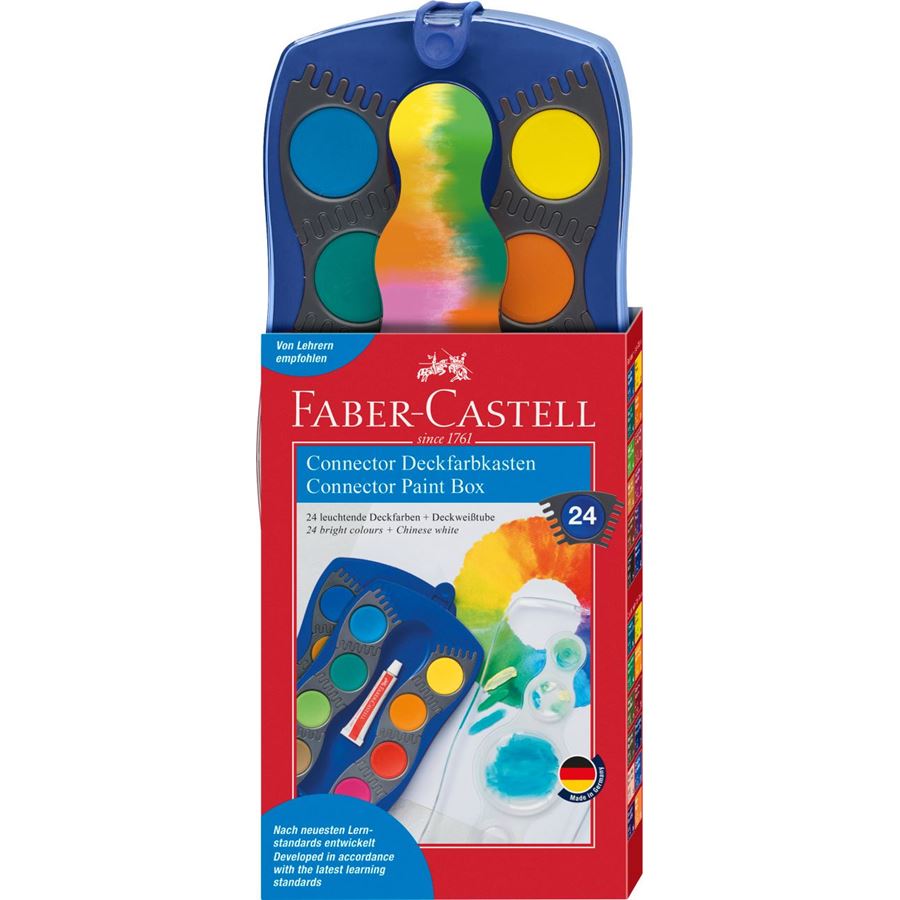Faber-Castell - Palette de peinture Connector, bleu, 24 couleurs