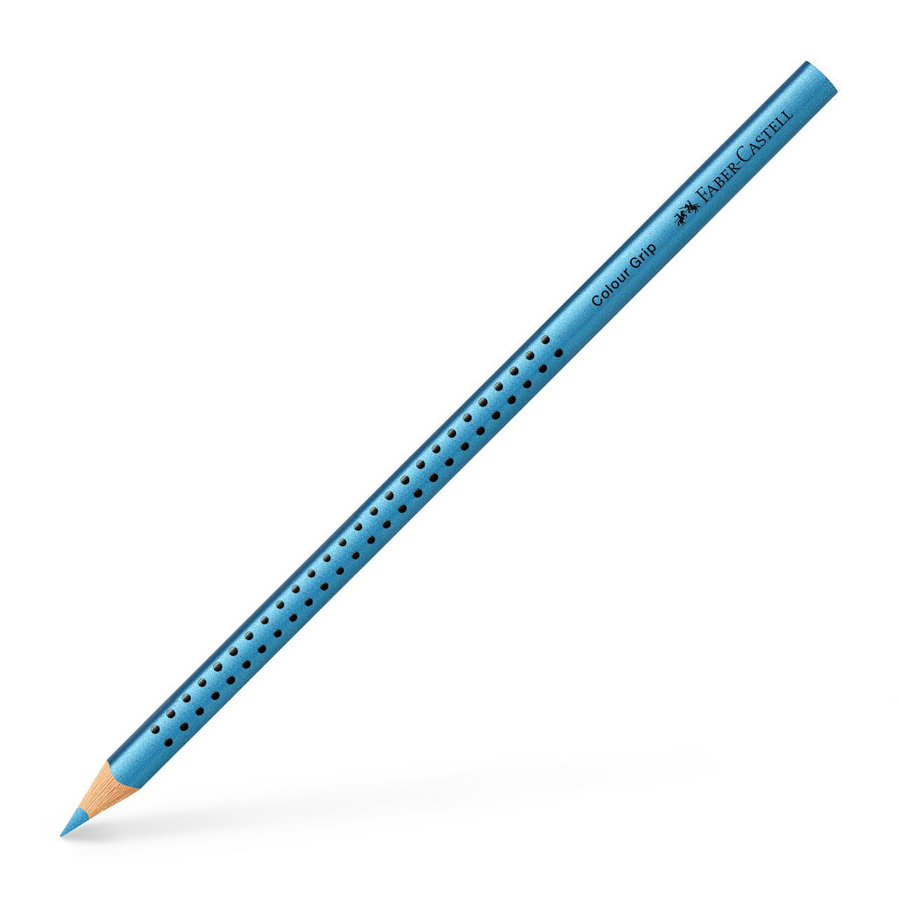 Faber-Castell - Crayon de couleur Colour Grip bleu métallique