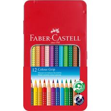 Faber-Castell - Crayon de couleur Colour Grip boîte métal de 12