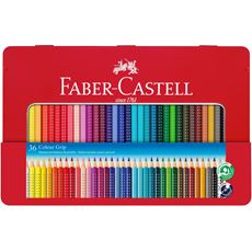 Faber-Castell - Crayon de couleur Colour Grip boîte métal de 36
