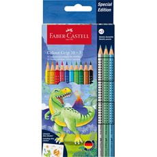 Faber-Castell - Crayon Colour Grip dinosaure 10+3