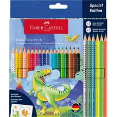 Faber-Castell - Crayon Colour Grip dinosaure 18 +6
