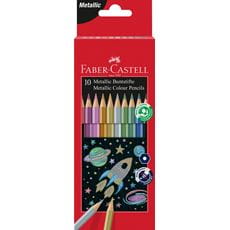 Faber-Castell - Boîte de 10 crayons de couleur métallique hexagonaux