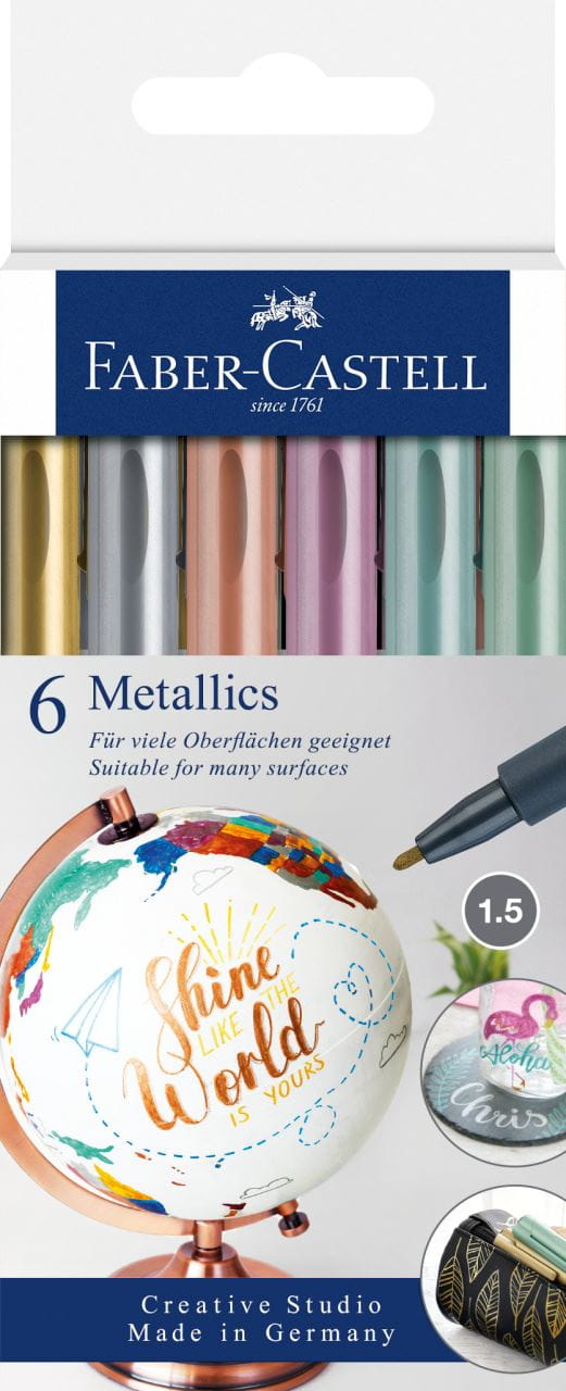 Faber-Castell - Marqueurs Metallics, set de 6