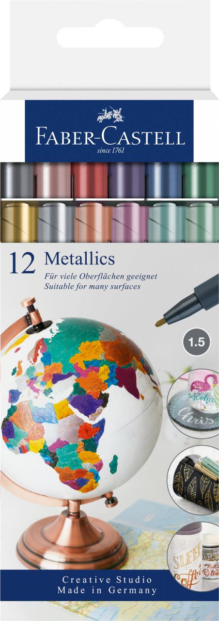 Faber-Castell - Marqueurs Metallics, set de 12