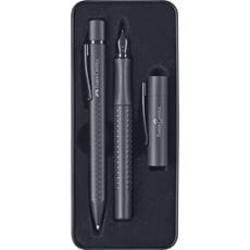 Faber-Castell - Grip Edition All Black, stylo-plume M et stylo-bille XB set