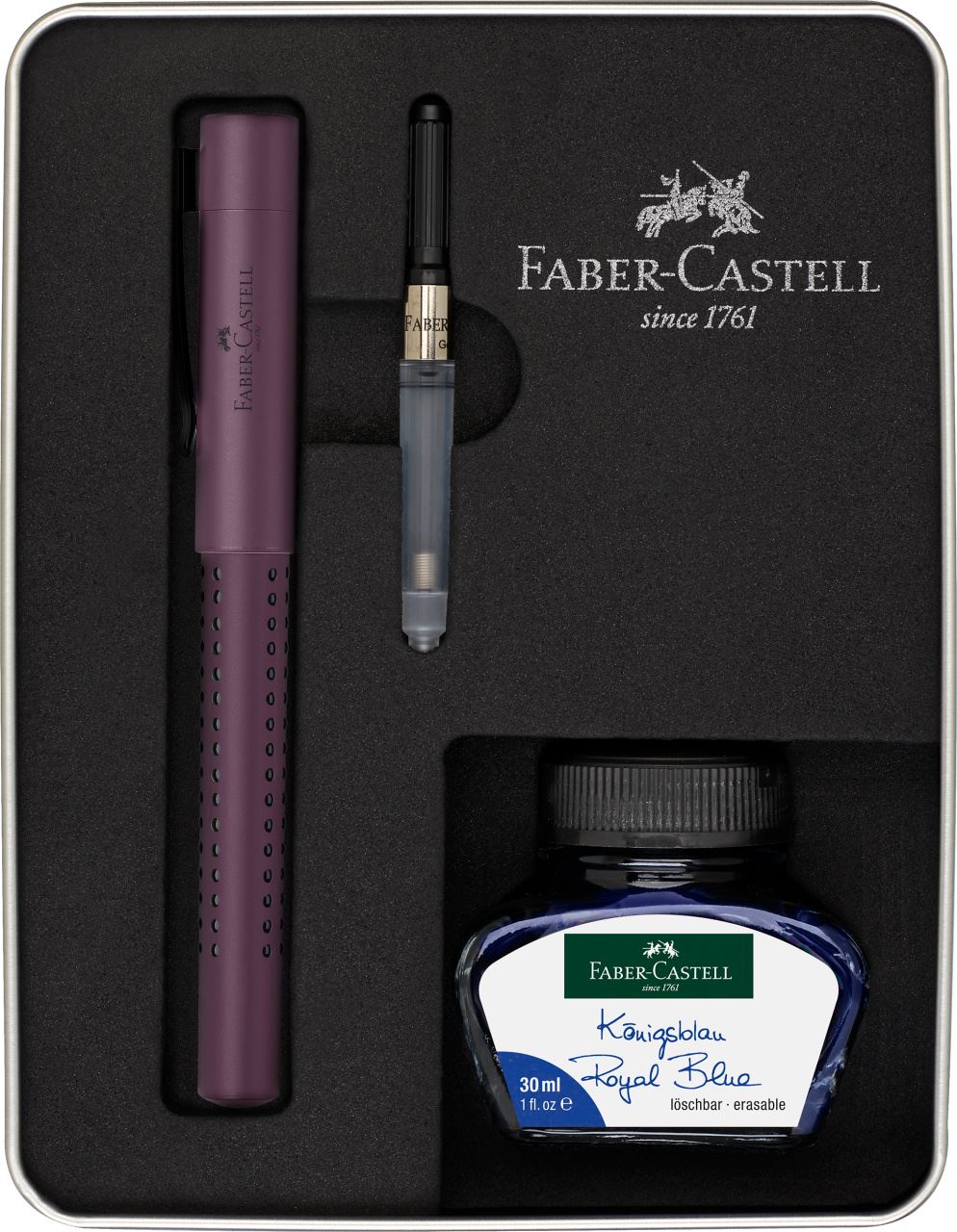 Faber-Castell - Set SP Grip Edition M +conv+encre berry