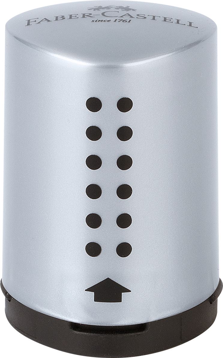 Faber-Castell - Boîte  avec taille-crayon Grip 2001 Mini à l'unité, argent
