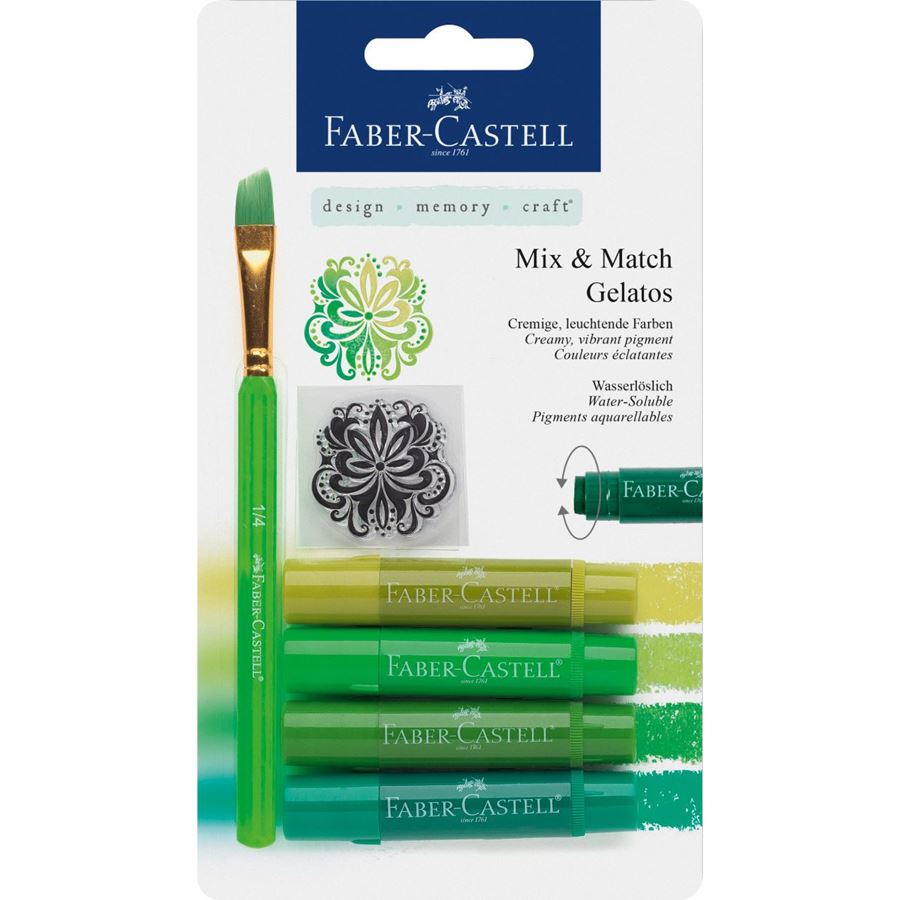Faber-Castell - Blister de 4 craies Gelatos vert