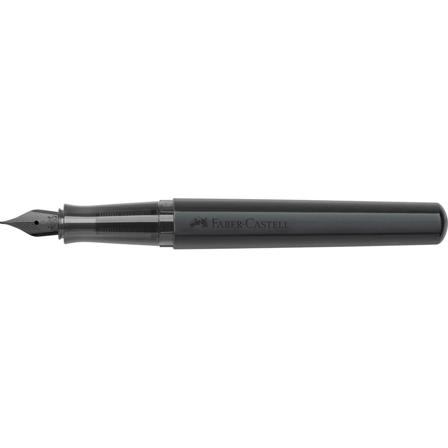 Faber-Castell - Stylo-plume Hexo noir mat, taille de plume large