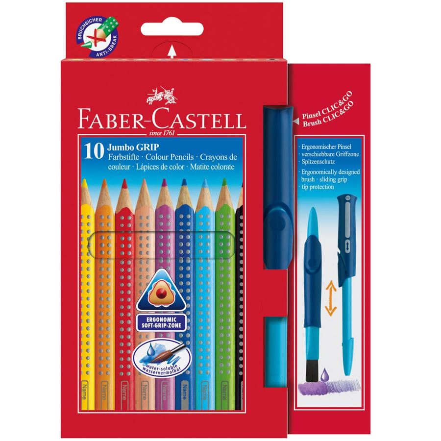 Faber-Castell - Jumbo Grip 10 + Clic&Go pinceau 10