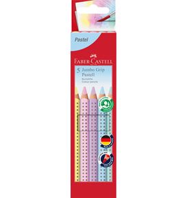 Faber-Castell - Crayon de couleur Jumbo Grip Pastel étui de 5