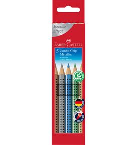 Faber-Castell - Etui x5 crayons Jumbo Grip métallisés
