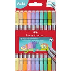 Faber-Castell - Feutres double pointe pastel poch 10x