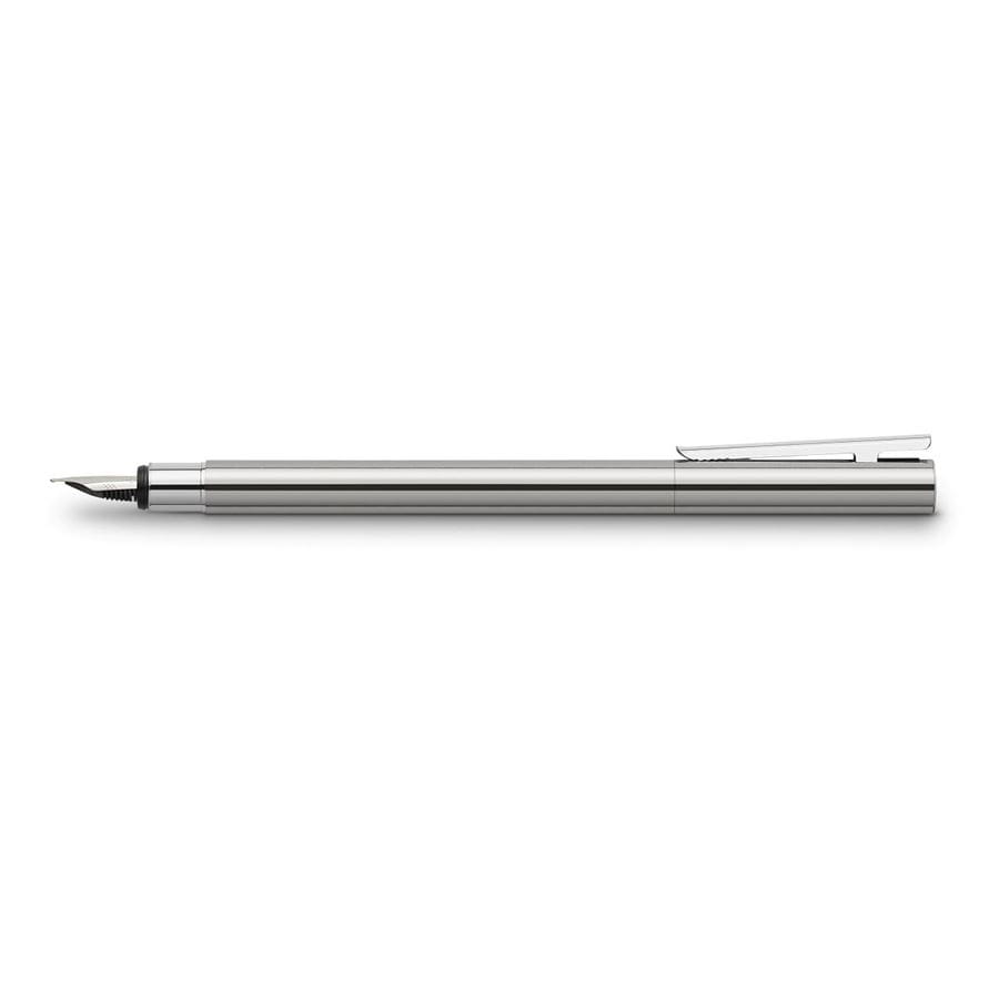 Faber-Castell - Stylo à plume Neo Slim acier inoxydable, brillant, extra-fin
