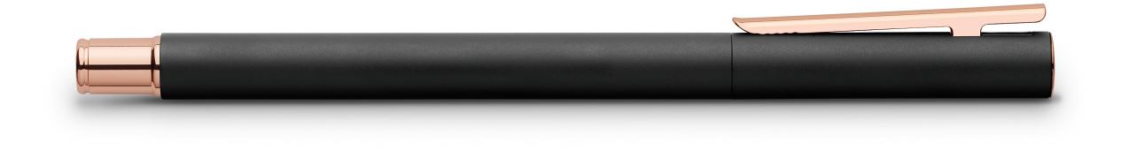 Faber-Castell - Stylo à plume Neo Slim métal noir, rose doré, medium
