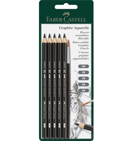 Faber-Castell - Crayons Graphite Aquarelle, blister de 5