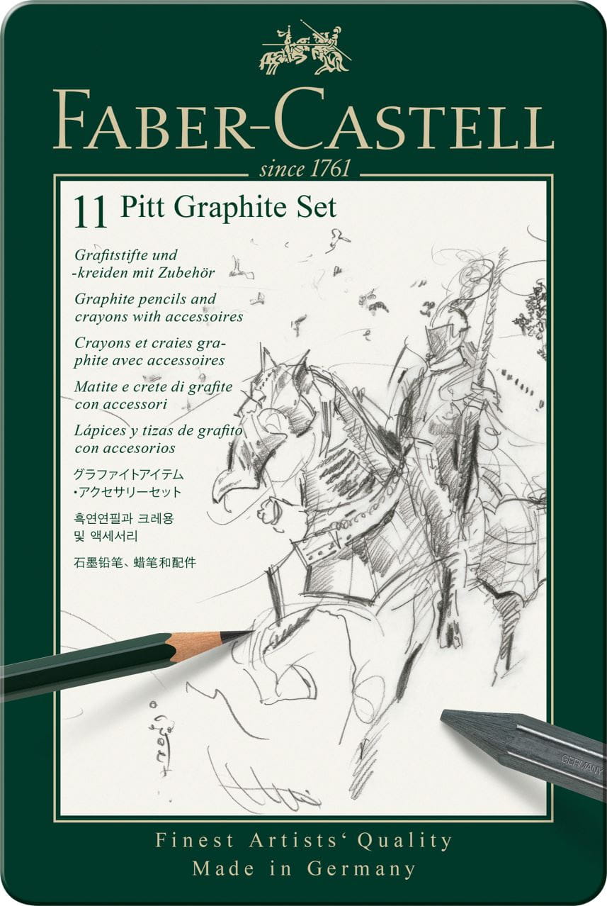 Faber-Castell - Set de crayons Pitt Graphite, boîte métal de 11 pièces