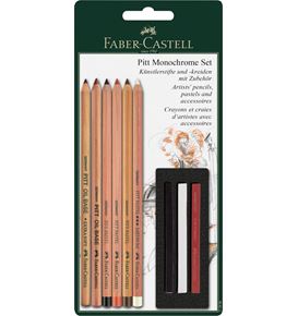 Faber-Castell - Set de crayons Pitt Monochrome, blister, 9 pièces