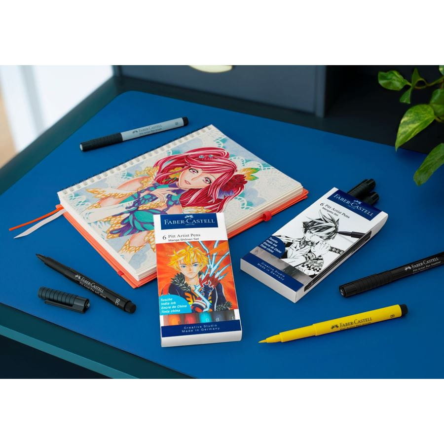 Faber-Castell - Feutre Pitt Artist Pen, boîte de 6, Mangaka