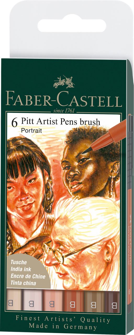 Faber-Castell - Feutres Pitt Artist Pen B Portrait 6x