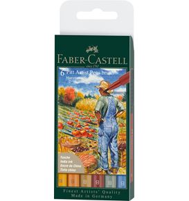 Faber-Castell - Feutre Pitt Artist Pen, boîte de 6, Harvest