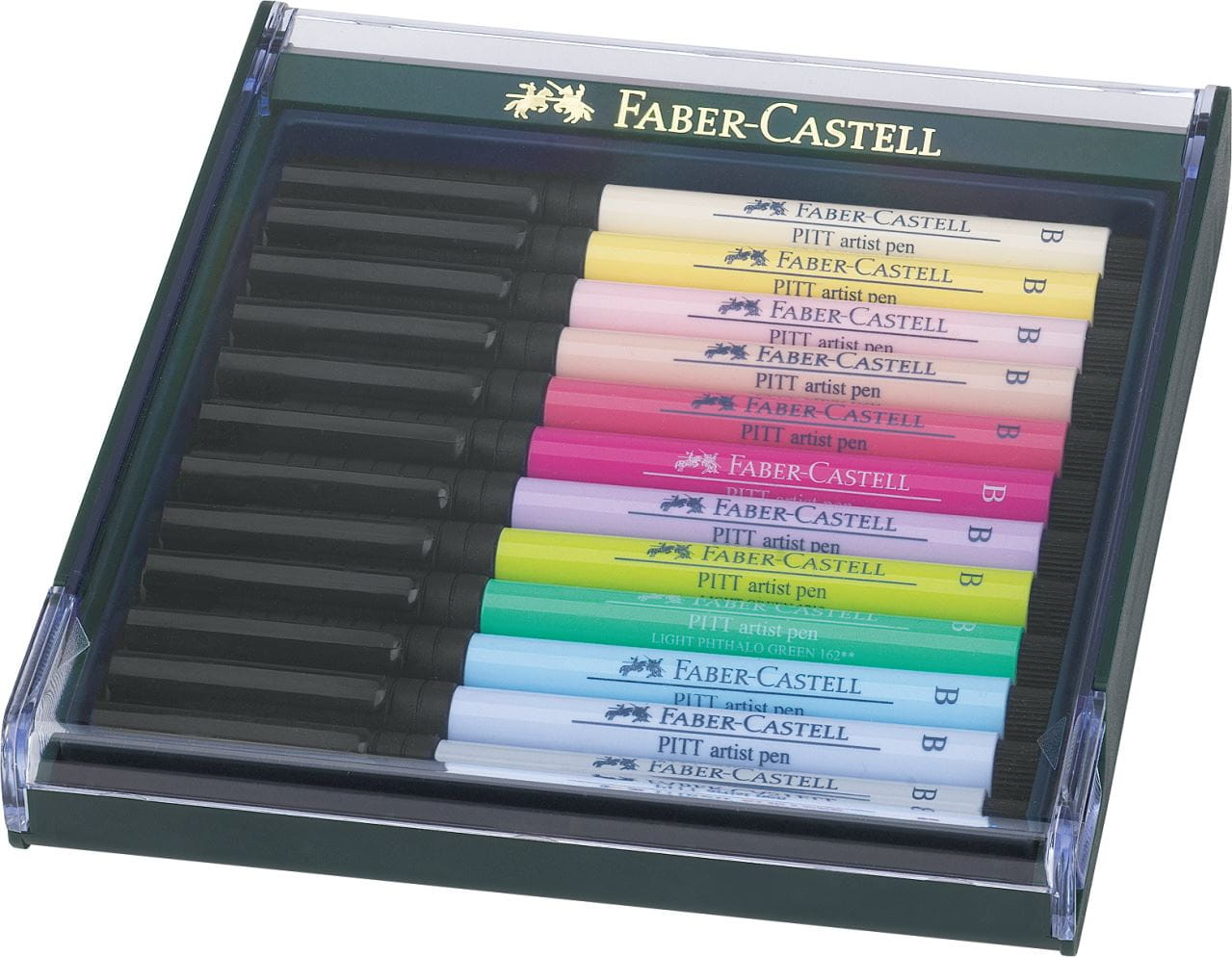 Faber-Castell - Feutres Pitt Artist Pen Brush, boîte de 12, tons pastels