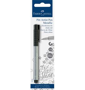Faber-Castell - Feutre Pitt Artist Pen 1.5, blister, argent