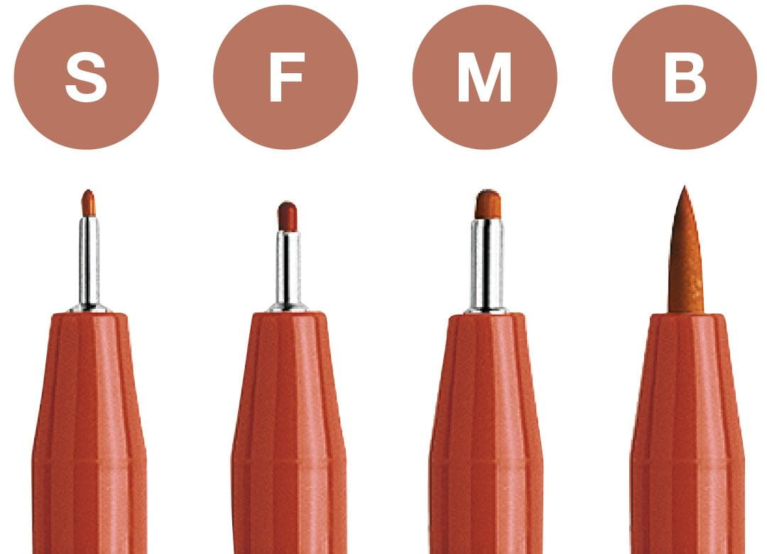 Faber-Castell - Feutre Pitt Artist Pen, boîte de 4, sanguine, S/F/M/B