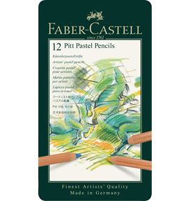 Faber-Castell - Crayon Pitt Pastel boîte métal de 12 pièces