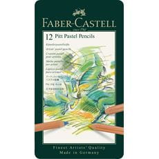 Faber-Castell - Crayon Pitt Pastel boîte métal de 12 pièces