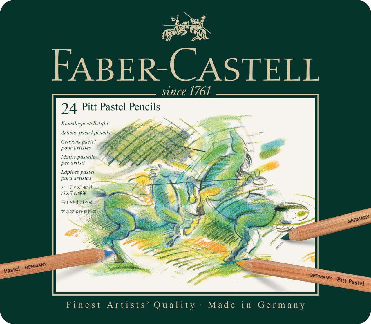 Faber-Castell - Crayon Pitt Pastel boîte métal de 24 pièces