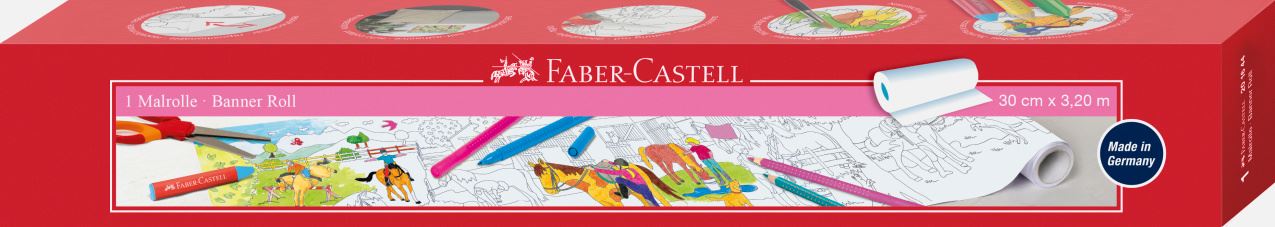 Faber-Castell - Rouleau de bannière avec motifs de ferme poney