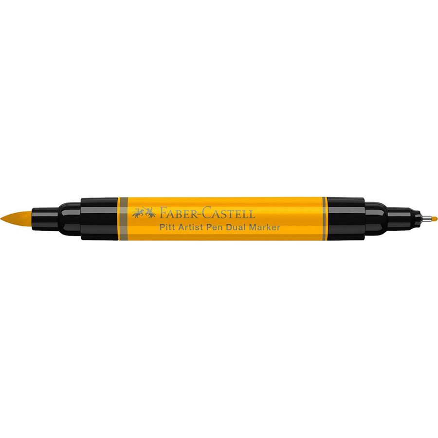 Faber-Castell - Feutre Pitt Artist Pen Double Pointe, jaune chrome foncé