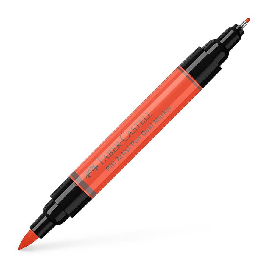 Faber-Castell - Feutre Pitt Artist Pen Double Pointe, rouge écarlate