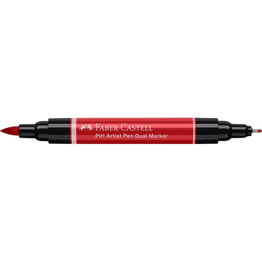 Faber-Castell - Feutre Pitt Artist Pen Double Pointe, rouge écarlate intense