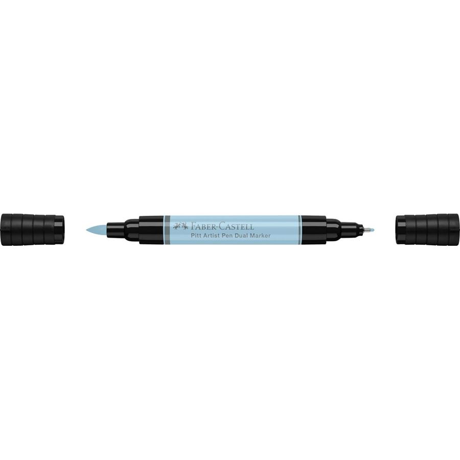 Faber-Castell - Feutre Pitt Artist Pen Double Pointe, bleu glacé