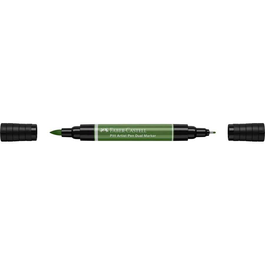 Faber-Castell - Feutre Pitt Artist Pen Double Pointe, vert oxyde chr. opaque
