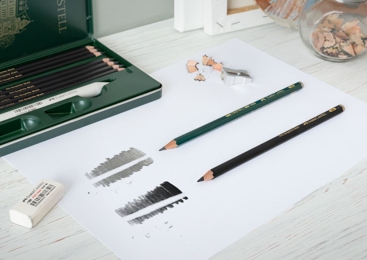 Faber-Castell - Set de crayons Pitt Graphite Matt, boîte métal de 11 pièces