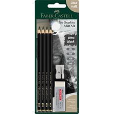 Faber-Castell - Set de crayons Pitt Graphite Mat, blister, 6 pièces