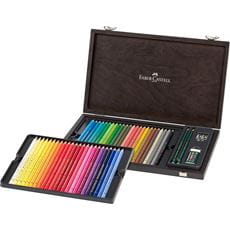 Faber-Castell - Crayons de couleur Polychromos, coffret bois de 48