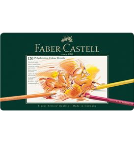 Faber-Castell - Crayons de couleur Polychromos, boîte métal de 120 pièces