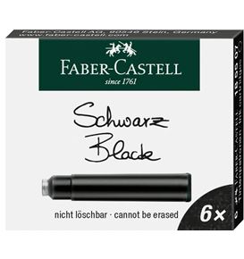 Faber-Castell - 6 cartouches d'encre noire