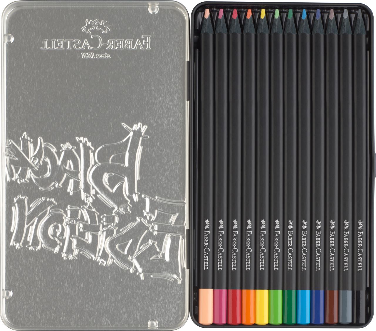 Faber-Castell - Crayons de couleur Black Edition 12x