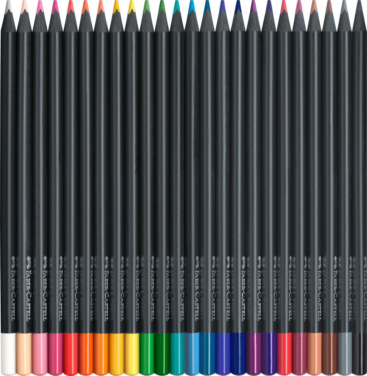 Faber-Castell - Crayons de couleur Black Edition, étui en carton de 24