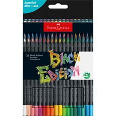 Faber-Castell - Crayons de couleur Black Edition, étui en carton de 36